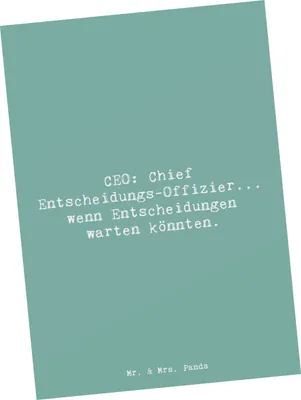 Produktbild von Mr. & Mrs. Panda Postkarte Spruch CEO Entscheidungen - Meeresbrise - Geschenk, Entscheidungsfindung, Postkarten, einzelkarte, Humor, Unternehmensführung, Berufsgestaltung