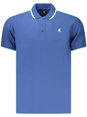 Produktbild von Elegantes blaues Herren-Poloshirt mit Kontrastdetails und Logo