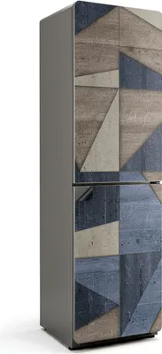 Zdjęcie produktu dla Geometria w nowoczesnym stylu - Magnetyczna osłona lodówki - Folia dekoracyjna magnetyczna do kuchni - Dekoracja magnesem na lodówkę - Samoprzylepna tablica magnetyczna - Folia magnetyczna na drzwi lodówki - 60x205 cm