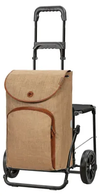 Produktbild von ANDERSEN Einkaufstrolley - Komfort Shopper Reik beige 50 L geräumig, Leder, klappbar, mit Sitz, multifunktional