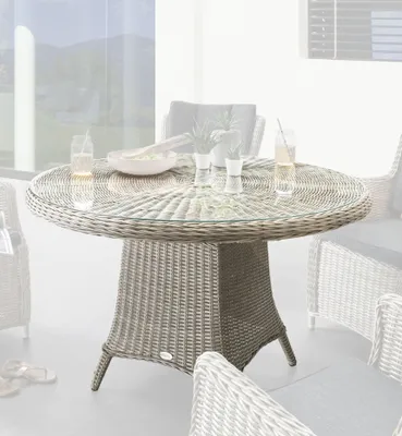 Produktbild von Destiny Gartentisch LUNA Polyrattan, Ø100x75cm, vintage weiß