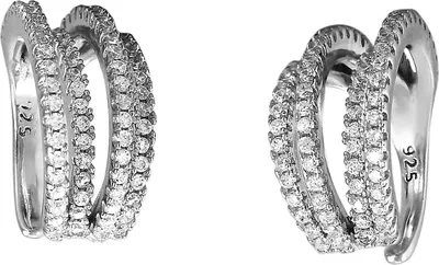 Image de SilberDream blanc Boucles d'oreilles Line Ear Cuff Zirconia 925 Argent Pinces d'oreilles GSO469W