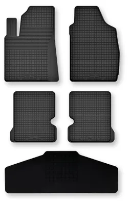 Produktbild von Gummi-Fußmatten + Tunnel für Fiat Panda II 2002-2010 (Schrägheck) – 5-tlg, Schwarz, Semi-Universal, angepasst – Wielganizator Semi-Universal