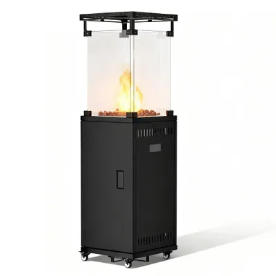 Produktbild von Meulbaty Gas-Terrassenheizer 5-13 kW mit Piezozündung und Rollen, Schwarz