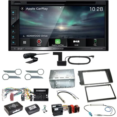 Produktbild von Kenwood DNX-5190DABS Navi Carplay Bluetooth CD Einbauset für Audi A6 4B Facelift
