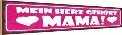 Produktbild von vianmo Holzschild 10x46 cm Mein Herz gehört Mama