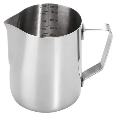Milchaufschäumkännchen aus Edelstahl 600 ml mit Thermometer