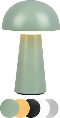 Produktbild von LED Akku Tischleuchte, Tischlampe, kabellos, aufladbar, 4-fach Touch, dimmbar, In- & Outdoor, grün, lightling Lennox