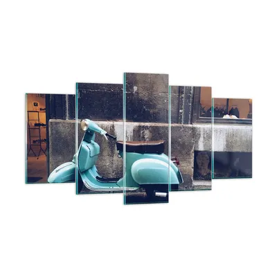 Produktbild von Bilder auf glas - Roller Straße - 160x85cm - Glasbilder - Wandbilder - Bilder - Kunstdruck - zum Aufhängen bereit - Wanddekoration aus Glas - Glas Bilder - Wandbild auf Glas - 5 Teile - GEA160x85-3653