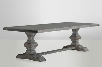 Produktbild von Casa Padrino Landhaus Esstisch Eiche Rustic Grey - Barock Stil Tisch Eiche Massiv Massivholz