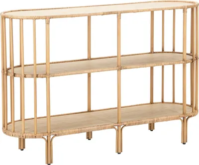 Immagine prodotto di Consolle in metallo e rattan a 3 livelli in stile boho-chic Panama