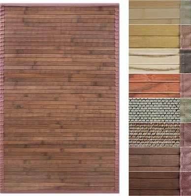 Produktbild von Bambus-Teppich Bambusmatte mit Stoffrahmen Tibet 50 x 80 cm Braun