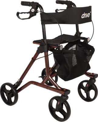 Produktbild von Drive Medical Leichtgewicht Rollator Torro inkl. Tasche, Rückengurt und Stockhalter rot