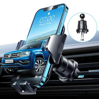 Produktbild von Handyhalterung Auto Lüftungshaken 360° drehbar Schwarz für iPhone Samsung Smartphone