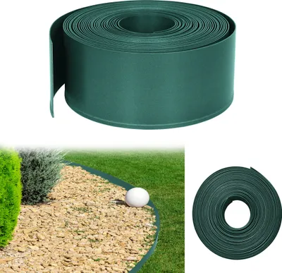 Produktbild von LARS360 20m Rasenkante Kunstoff Mähkante Beetumrandungen Lawn Edging RollBeetumrandung Beeteinfassung Garten Dekorativ, Grün