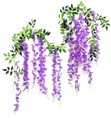Produktbild von Blumengirlande, 180 cm - 2 Stück, künstliche Blumen - Künstliche Wisteria-Blumen - Blumengirlande - Dekoration für Hochzeiten - Realistische Details