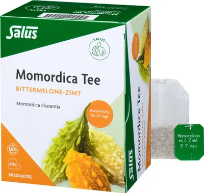 Produktbild von Salus Momordica Tee, Bittermelone-Zimt Kräutertee, Spezialtee, Momordica charantia 40X2.3 g