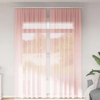 Image de Meubles Voile Rideaux avec passants 2 pcs. Rose 140x260 cm 4102290