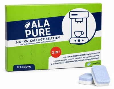 Produktbild von Alapure 2-in-1 Entkalkungstabletten 20g Espressomaschine (30 St.), KI-generiertes Bild