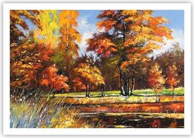 Produktbild von Poster - Poster ohne Rahmen - Park Herbst Wasser - 100x70 cm - Wand Bild - Wanddeko - Wandbilder - Kunstposter - Wandposter - Bilder - Kunstdruck - Wanddekoration - Wandbild - P2XAA100x70-3536