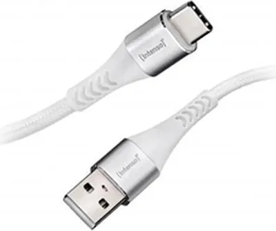 Produktbild von Intenso A315C USB-C Lade-/Datenkabel, 1,5m, Schnellladen bis 60 Watt, weiß, 1,5 m, USB A, USB C, 0,48 Gbit/s, Weiß
