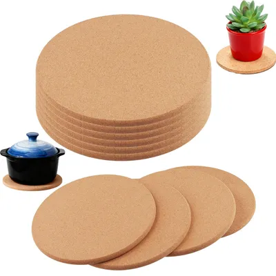 Korkuntersetzer 19 cm rund, Set mit 10, für Tassen & Gläser