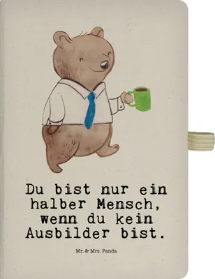 Produktbild von Mr. & Mrs. Panda Tagebuch Ausbilder Herz - Transparent - Geschenk, Jubiläum, skizzenbuch a4, Tutor, Adressbuch, Spruch, Lustig, Kladde, Beruf, Journal, notizbuch
