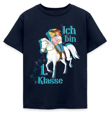Produktbild von Spreadshirt Bibi und Tina Ich Bin 1. Klasse Kinder T-Shirt, 122/128 (7-8 Jahre), Navy