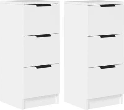 Zdjęcie produktu dla vidaXL Kredensy 2 szt. Biały 30x30x70 cm Materiał drewnopochodny