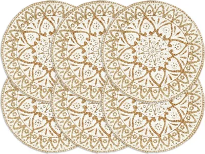 Produktbild von Tischsets 6 Stk. Weiß 38 cm Rund Jute