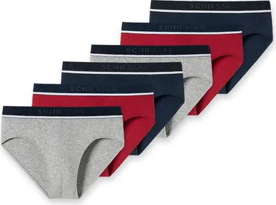 Produktbild von Schiesser 6er Pack 95/5 Organic Baumwolle Rio Slip / Unterhose Sportlicher Webgummibund mit kontraststarkem Logo , Bequeme Beinausschnitte, In perfekt sitzender, elastischer Single-Jersey-Qualität