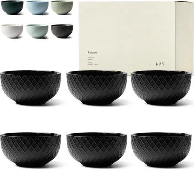 Müslischalen Keramik, 6er Set, 850 ml, Schwarz