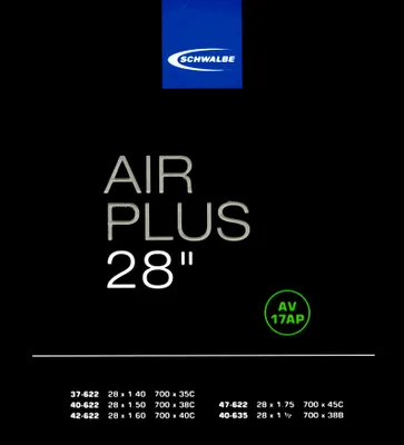 Produktbild von Schwalbe Schlauch AV 17AP 28 Zoll (37/47-622/635) Air Plus höhere Lufthaltigkeit
