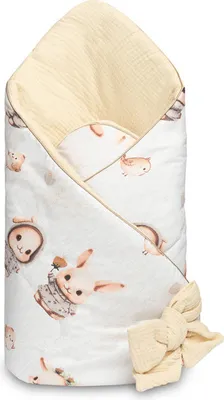 Immagine prodotto di Fascia per neonati, mussola, cotone - Conigli, beige