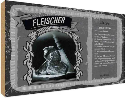 Produktbild von vianmo Holzschild 20x30 cm Fleischer Beruf Arbeit