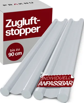 Produktbild von 2 Zugluftstopper für Türen bis zu 90cm - Doppelseitiger Schutz - Energiesparend - Zuschneidbar - Leicht zu Reinigen - Weiß