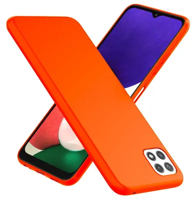 Produktbild von NALIA Bunte Neon Silikonhülle für Samsung Galaxy A22 5G, Intensive Farbe Rutschfest Samtig Gummiert Orange
