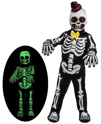 Produktbild von Spooktacular Creations Skelett Kostüm für Kinder, Leuchtet in der Dunklen Skelett Kostüm, Glow in the Dark Halloween Kostüme für Jungen und Mädchen