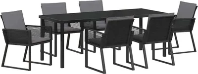 Immagine prodotto di Set da Pranzo per Giardino 7 pcs Nero