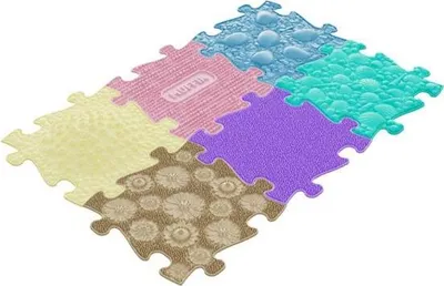 Produktbild von Senzorická podlahová podložka Baby Set Pastel 6 prvkov