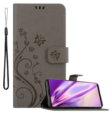 Obrázek produktu pro Cadorabo Pouzdro pro Sony Xperia 1 III Ochranný kryt v šedé barvě Pouzdro na mobil Flowers Flower