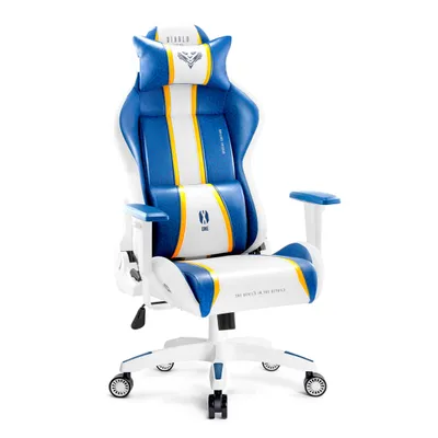 Zdjęcie produktu dla DIABLO Fotel Gamingowy Obrotowy Krzesło dla Gracza | Podłokietniki Poduszka pod Lędźwie i Kark | X-One 2.0 | King Size, Aqua Blue