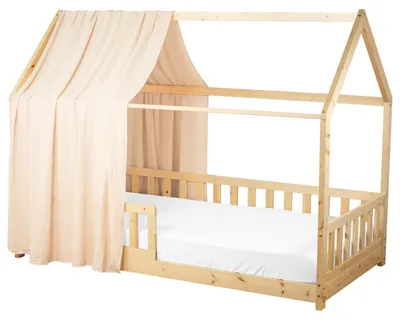 Productafbeelding van Bettbaldachin, katoenen mousseline, Jeann - 130x360 cm - Perzik | van SEVIRA KIDS