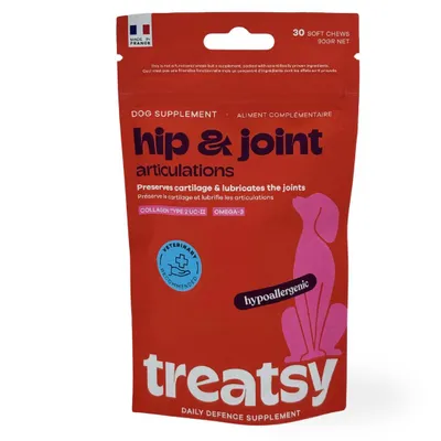 Produktbild von Treatsy Daily Defence Articulations für Hunde – 30 Kau-Snacks mit UC-II Kollagen & Omega-3 EPA/DHA für Gelenke und Mobilität