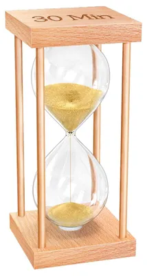 Produktbild von Zandglocke, 30 Minuten, aus Holz mit goldfarbenem Sand, dekorativ und praktisch