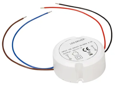 Produktbild von LED-Trafo McShine, elektronisch, 0,5-12W, 230V auf 12V, Ø55x23mm, rund