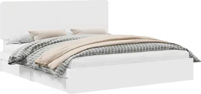 Zdjęcie produktu dla vidaXL Łóżko piętrowe z zagłówkiem białe 180 x 200 cm materiał drewnopochodny