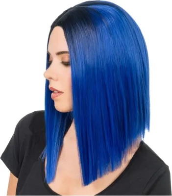 Produktbild von Straight Cut Perücke mittellang blau
