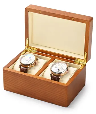 Produktbild von Massiv Holz Uhrenbox für 2 Uhren
