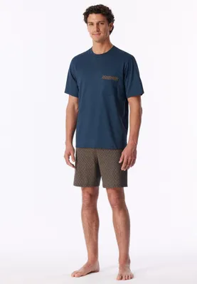Image de Schiesser pyjama short confort nuit bleu foncé homme